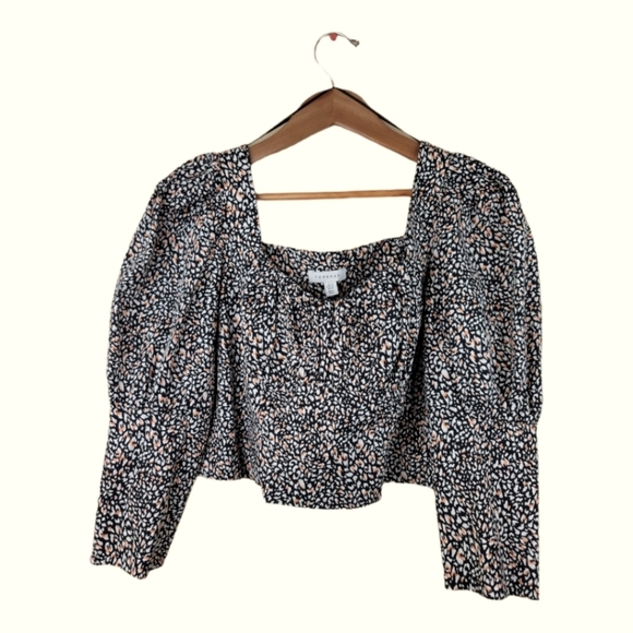 Topshop Women's Animal Print on Black Corset Crop Top‎ - Picture 2 of 9